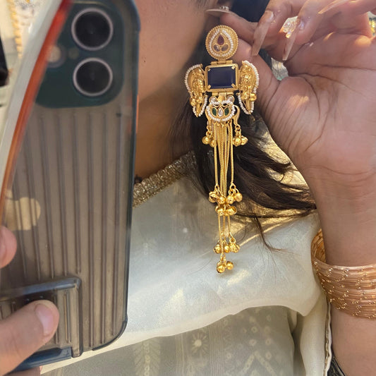 Aratika Kashmiri Earrings (Blue)