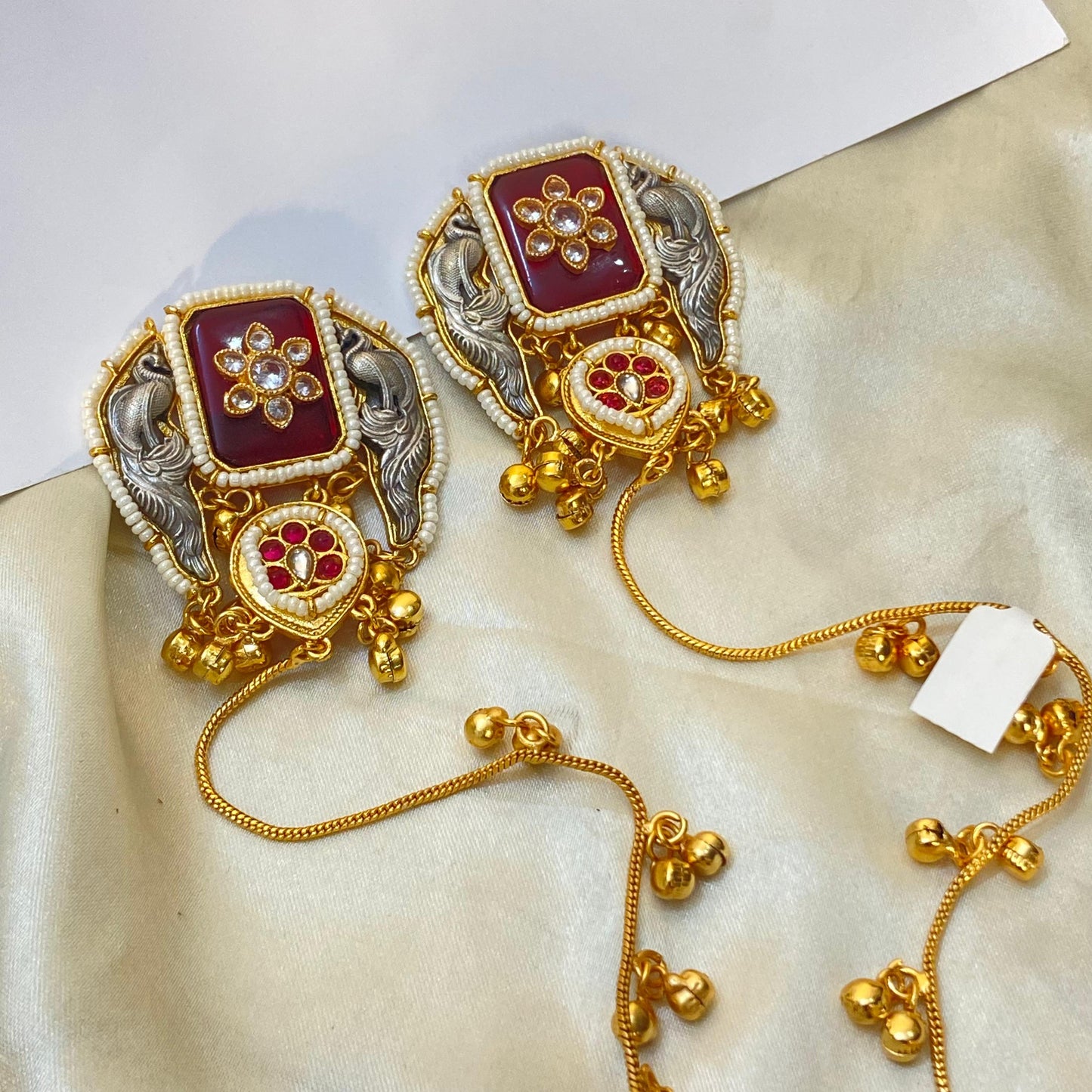 Morni Kashmiri Earrings (Red)