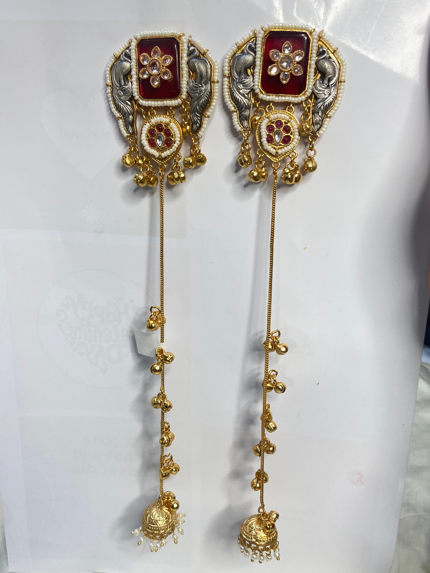 Morni Kashmiri Earrings (Red)