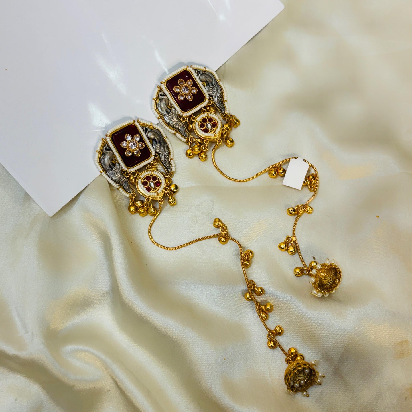 Morni Kashmiri Earrings (Red)