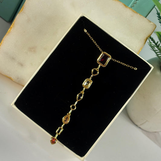 Bejewelled Necklace 03 (Gold -Multi Color)