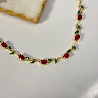 Red Green Cinderella Necklace