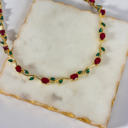 Red Green Cinderella Necklace