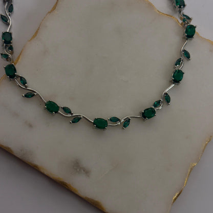 Emerald Cinderella Necklace (Silver)
