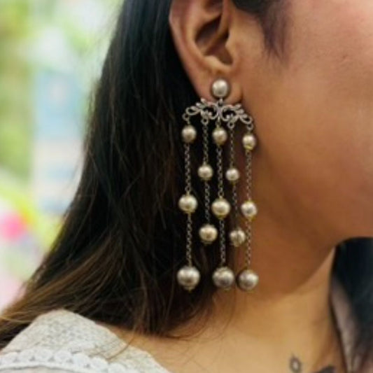 Ball Tassle German Silver Earring