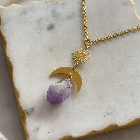 Amethyst Moon Earthy Necklace
