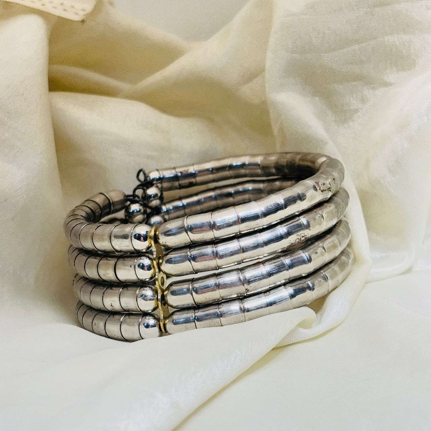 Silver Openable Layered Spring Bracelet