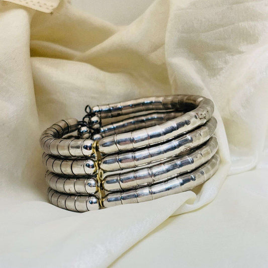 Silver Openable Layered Spring Bracelet