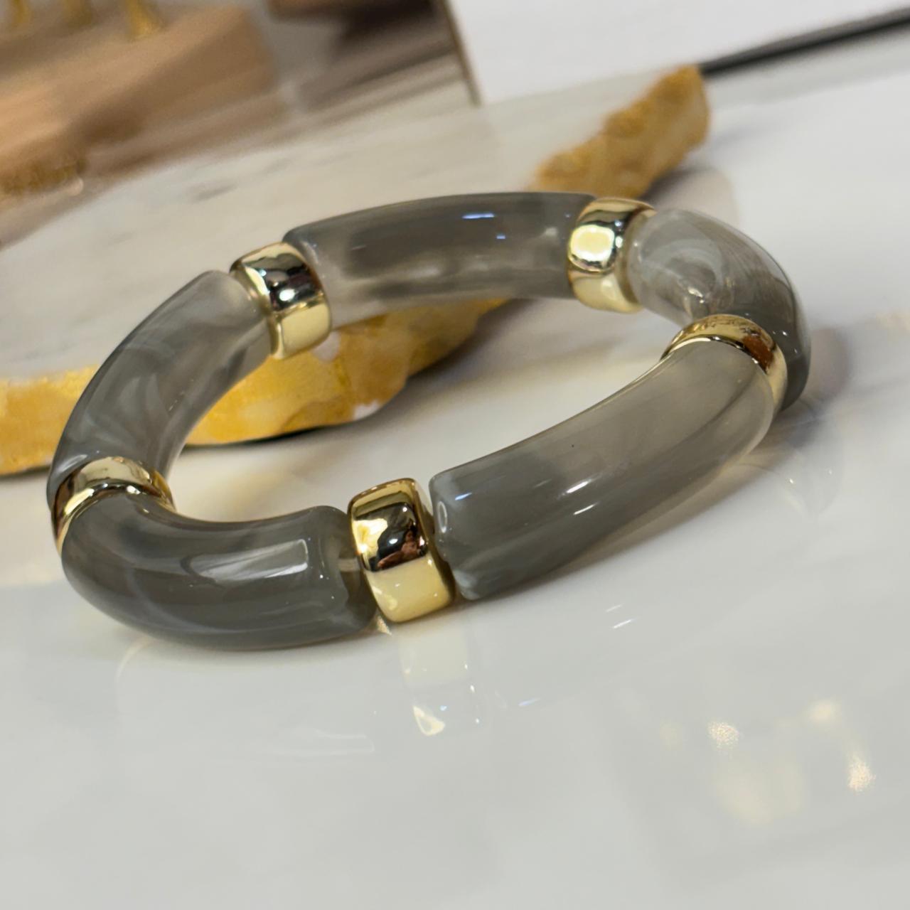 Charcoal Stretachable Resin Bracelet