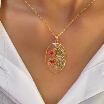 Peony Resin Necklace