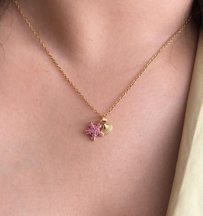 Pink Star Shell Necklace