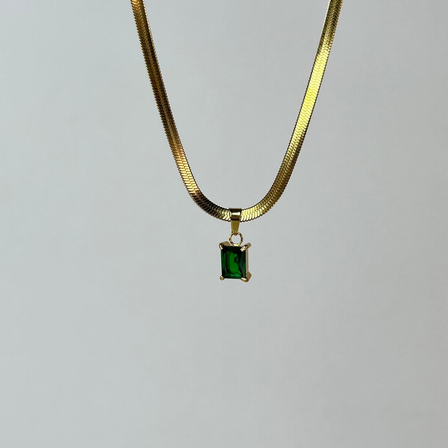 Green Solitaire Necklace