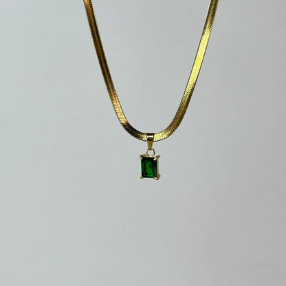 Green Solitaire Necklace