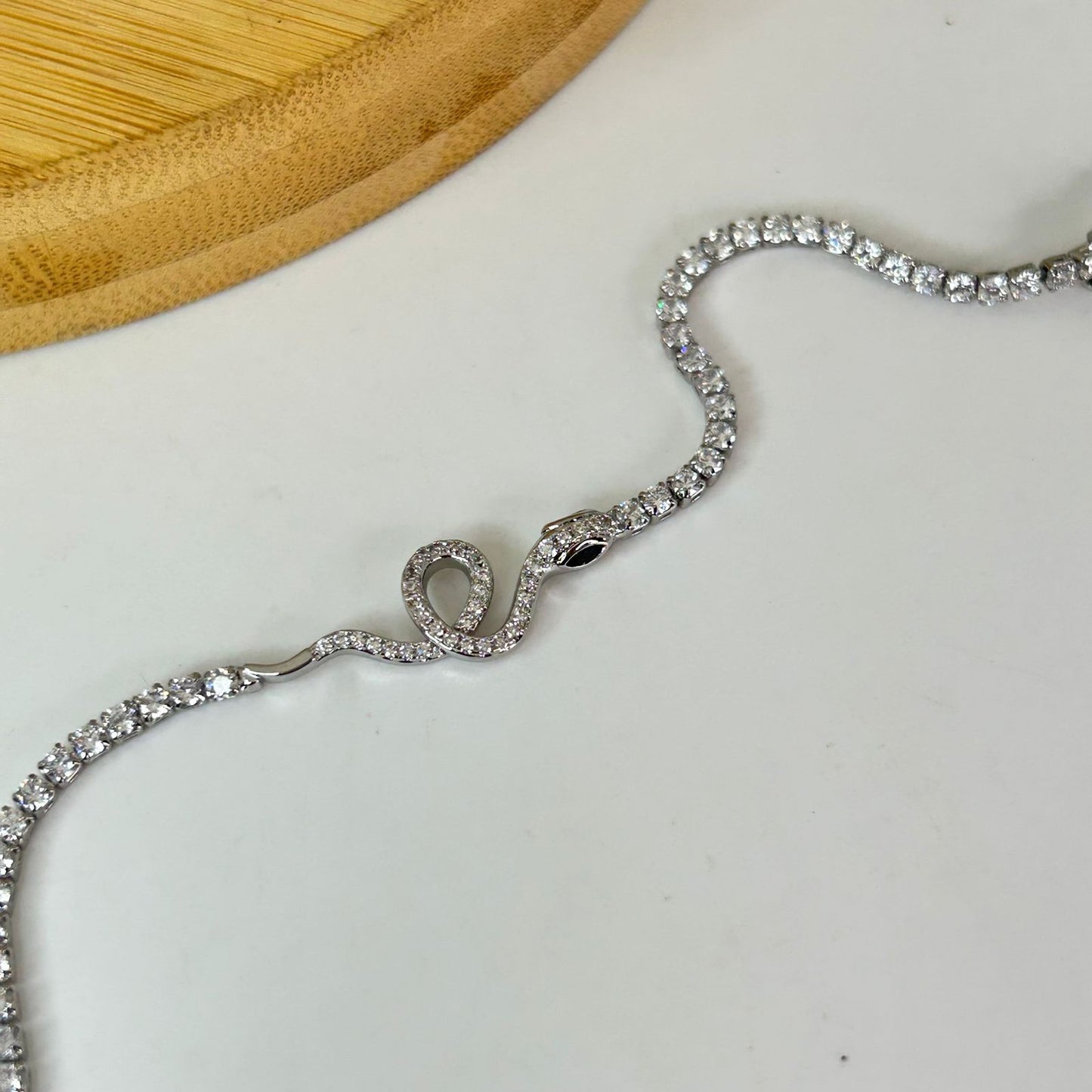 Silver Serpent Tennis Bracelet