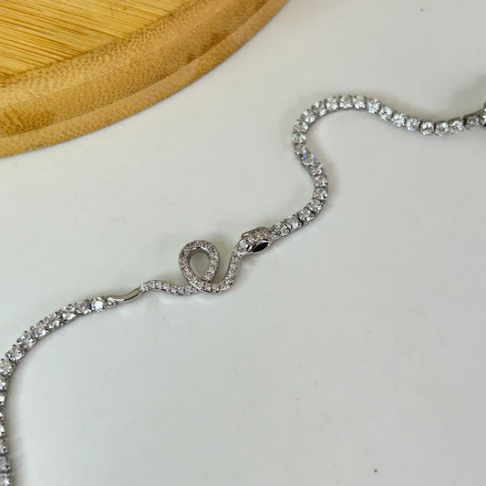 Silver Serpent Tennis Bracelet