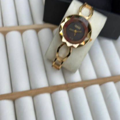 Gucci Crystal Gold Black Watch