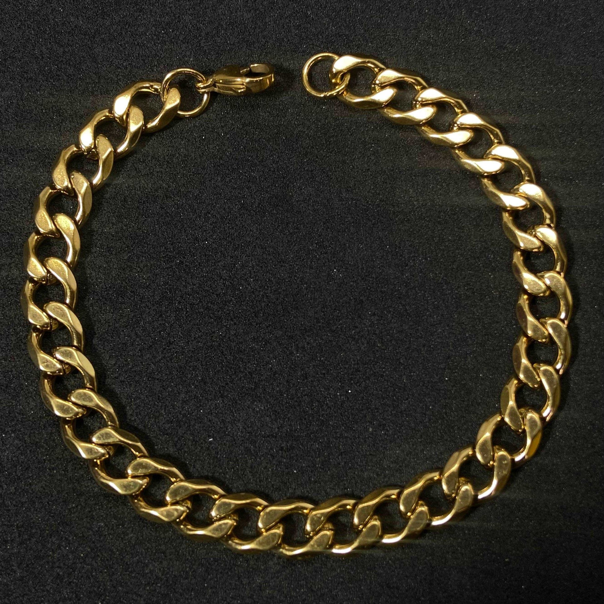 Cuban 18K Gold Plated Chain Bracelet