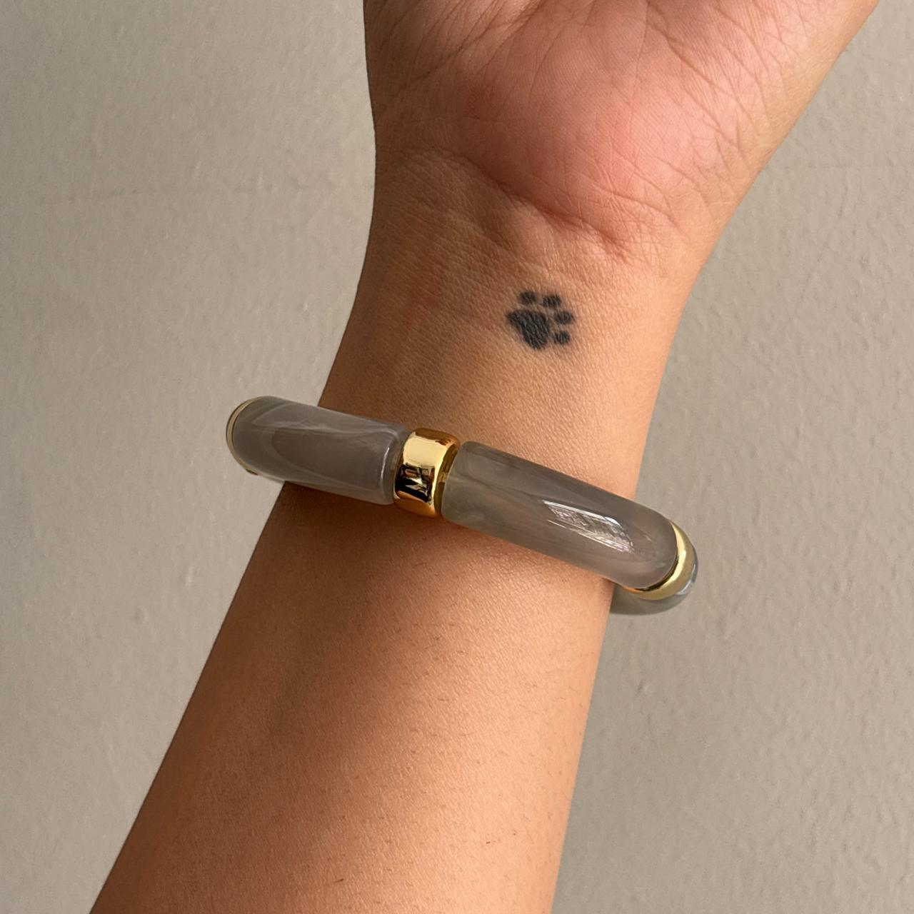 Charcoal Stretachable Resin Bracelet