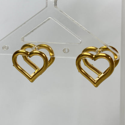 Hollow Heart Reversible Hoops