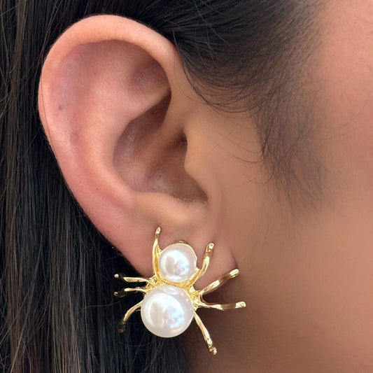 Spider Pearl Clip-On Earring