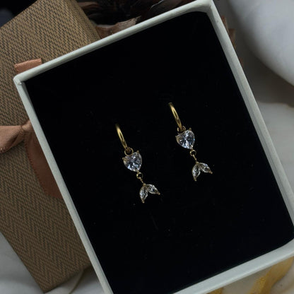 Heart Tail Detachable Hoop Earrings