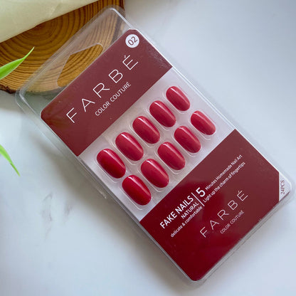 Red Gel Stick on Nails ( 24 nails)