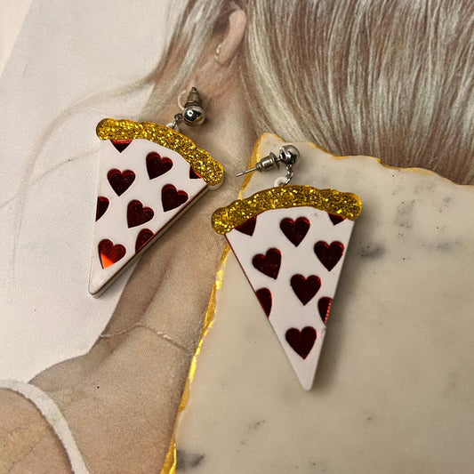 Heart pizza Earrings
