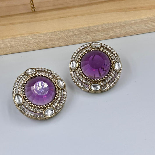 Krupa Stud Earrings (Purple)
