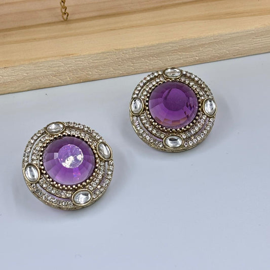 Krupa Stud Earrings (Purple)