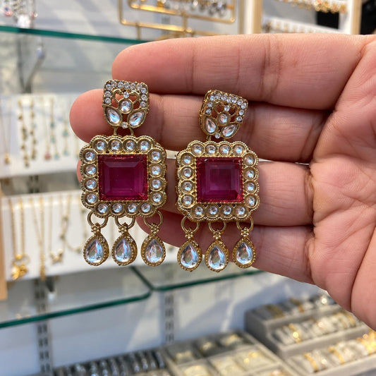 Naira Pakistani Pink Earrings
