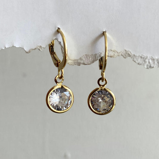 Big Crystal Huggies Earrings