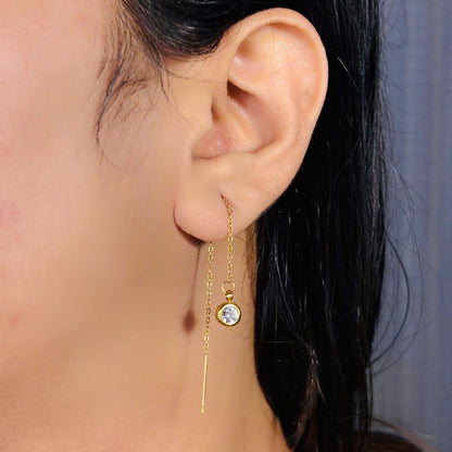 Solitaire Threader Earrings