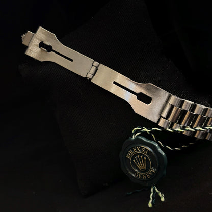 Ro-lex Silver Green Dial Watch