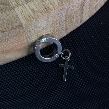 Cross #5 Men's Earring (Non-piercing)