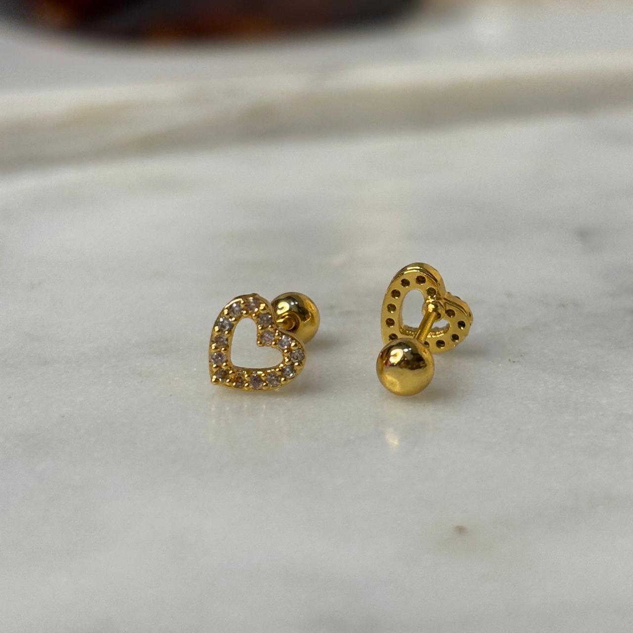 Hollow Heart Flatback Earrings