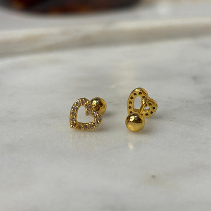 Hollow Heart Flatback Earrings