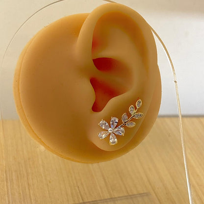 Flory Climber Gold Earrings