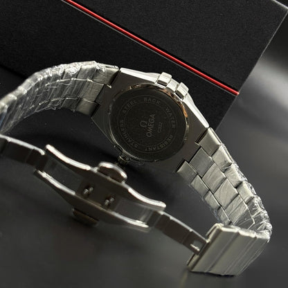 Omega Silver Green Dial Analog Watch