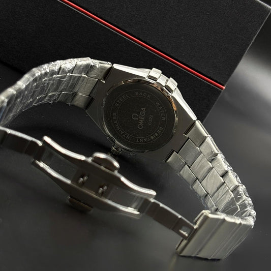 Omega Silver Green Dial Analog Watch