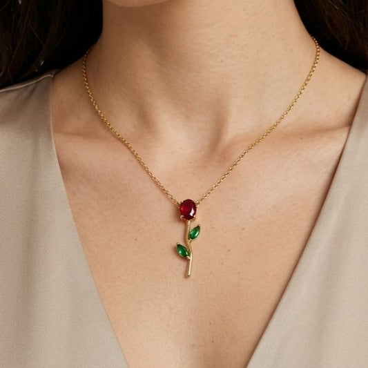 Tulip Cinderella Necklace (Green-red)