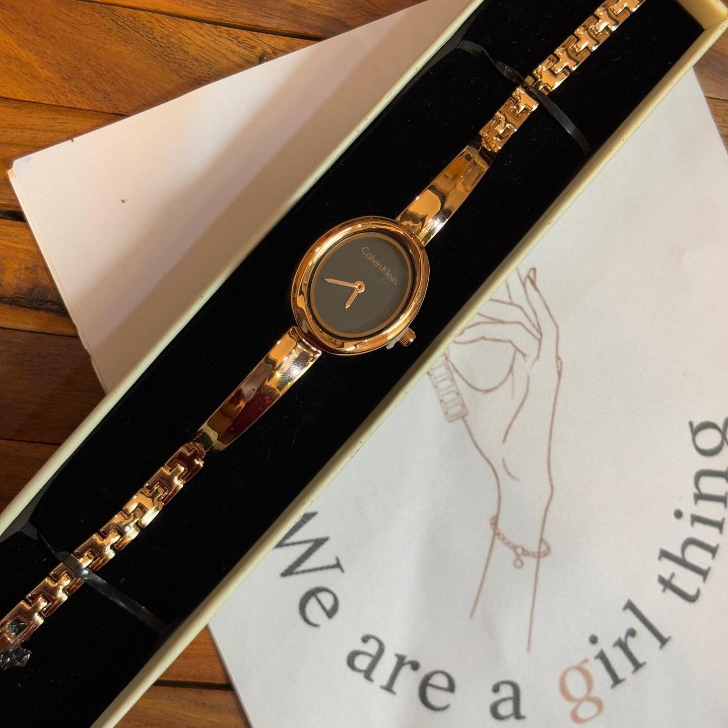 Ck Sleek Minimal Chain Bracelet Watch