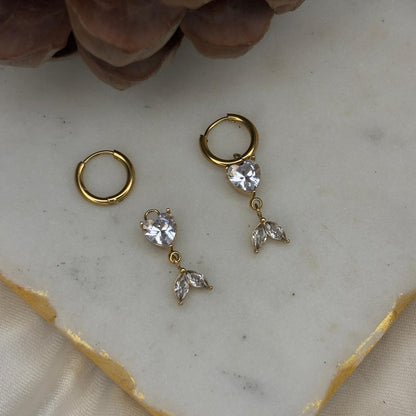 Heart Tail Detachable Hoop Earrings