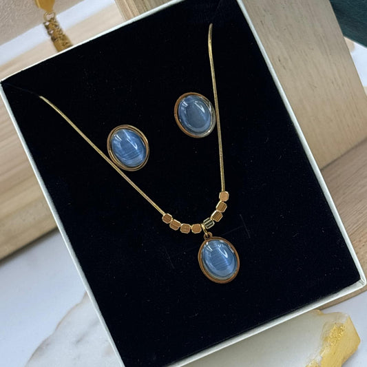 Blue Moonstone Jewellery Set