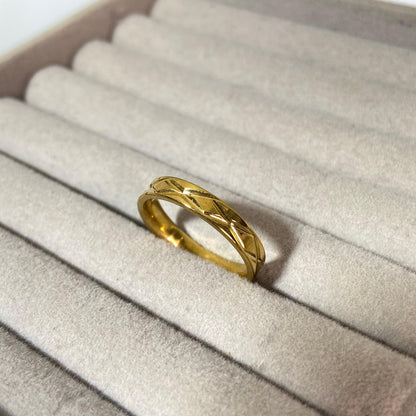 Textured Gold Band Ring