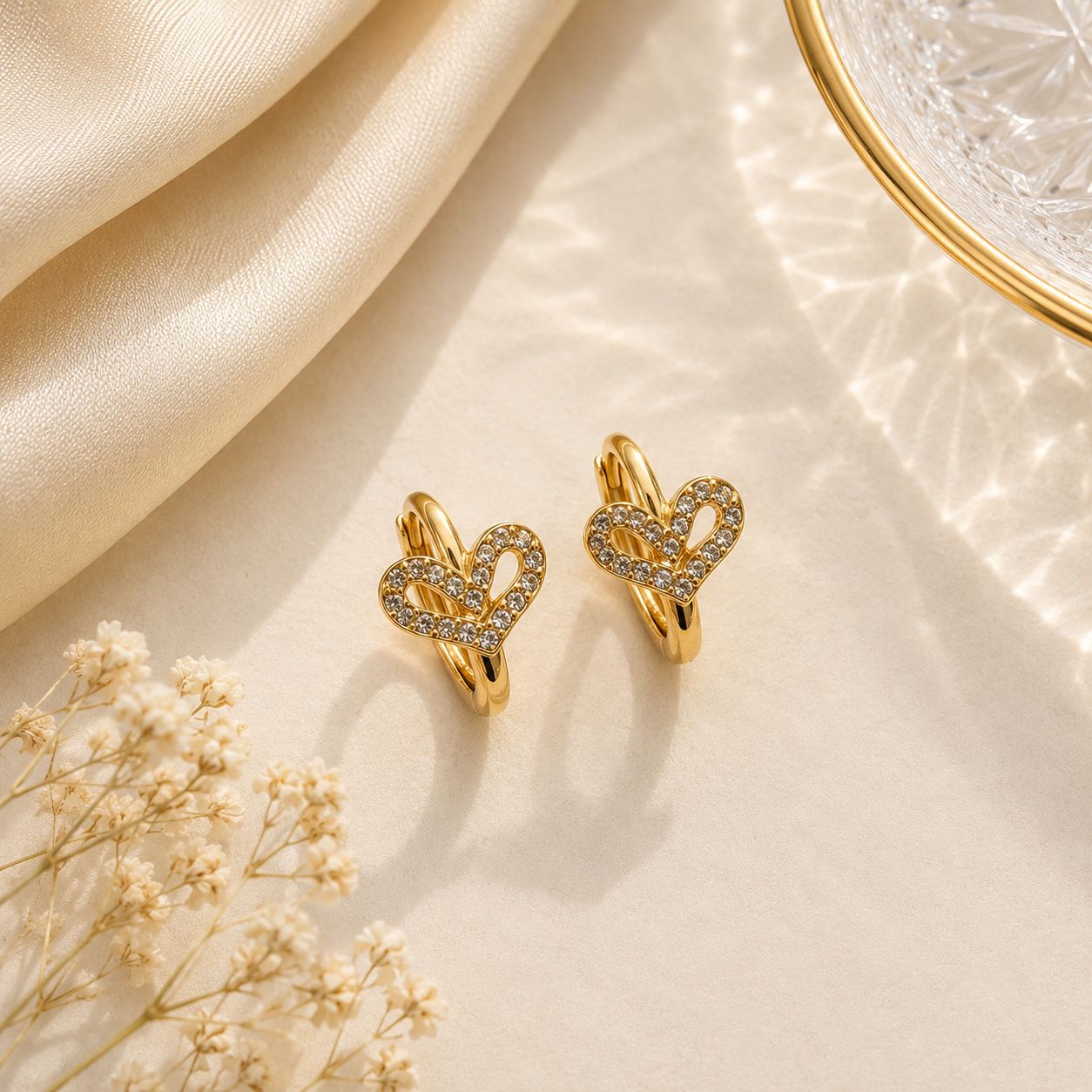 Heart Bling Mini Hoop Earrings