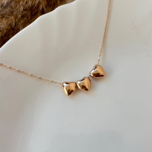 Mini Bubble Heart Necklace (gold)