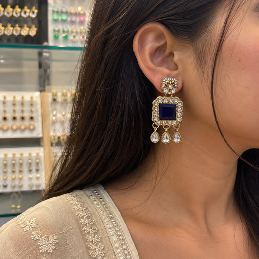 Naira Pakistani Blue Earrings