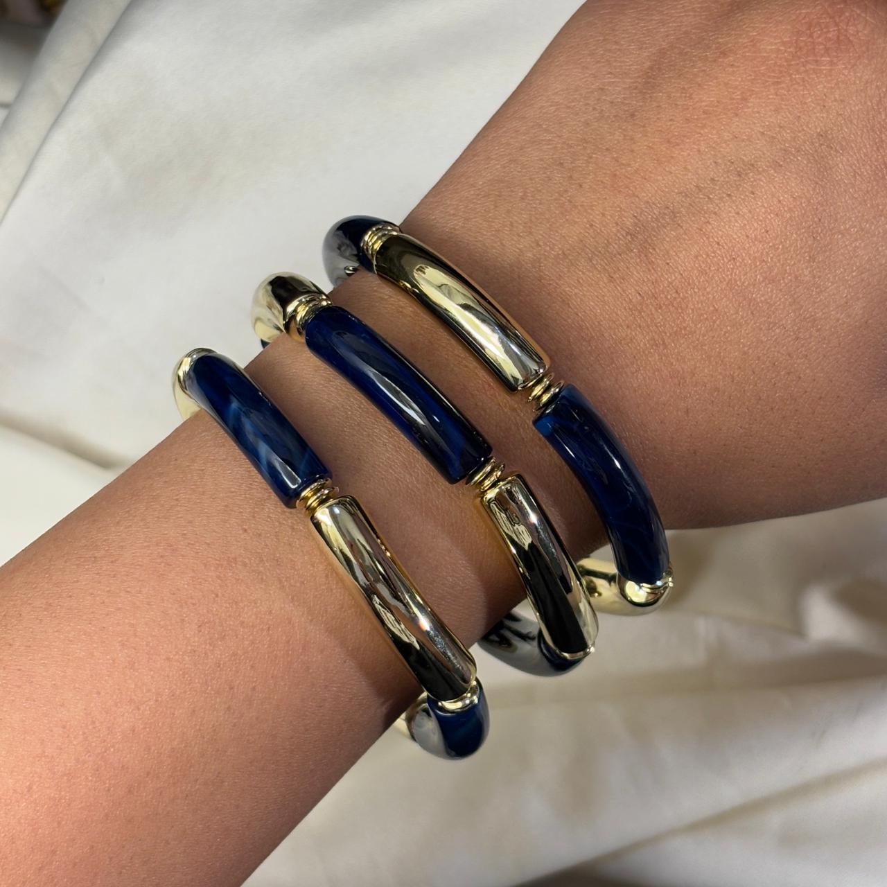Inky Bamboo Stretchable Bracelets (Stack of 3)
