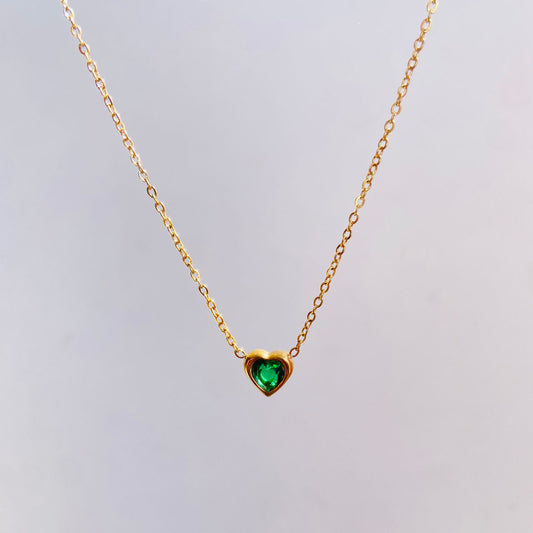 Lush Emerald Heart Necklace