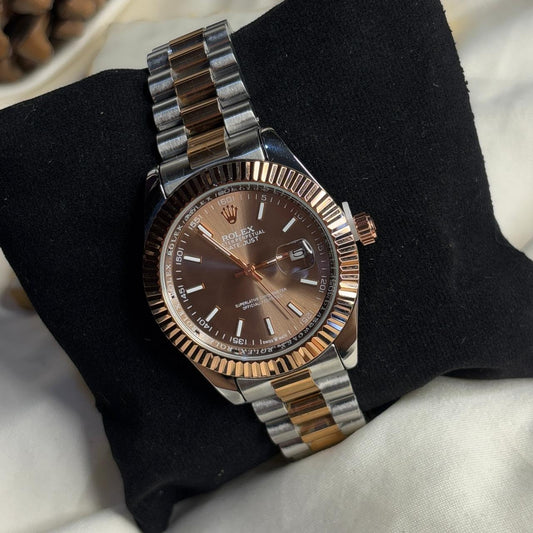 Rol-ex Dual tone Analog Watch